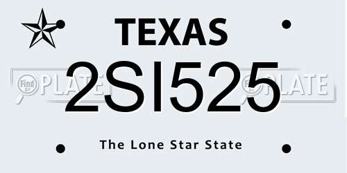 2SI525 Texas License Plate