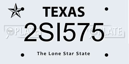 2SI575 Texas License Plate