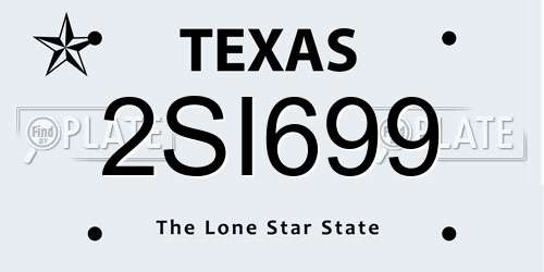 2SI699 Texas License Plate