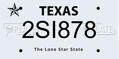 2SI878 Texas License Plate