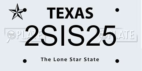 2SIS25 Texas License Plate