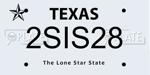 2SIS28 Texas License Plate