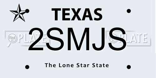 2SMJS Texas License Plate
