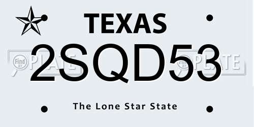 2SQD53 Texas License Plate