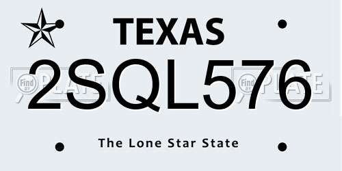 2SQL576 Texas License Plate