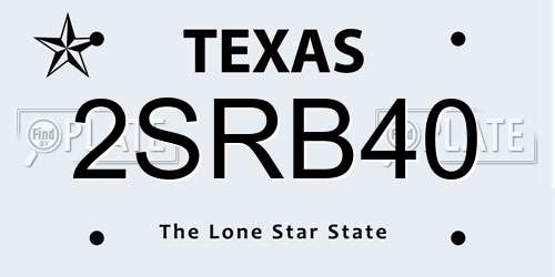 2SRB40 Texas License Plate