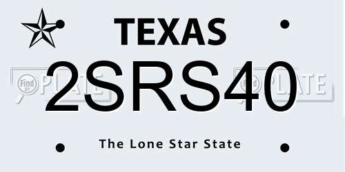 2SRS40 Texas License Plate