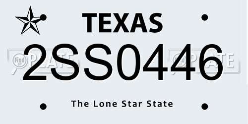 2SS0446 Texas License Plate