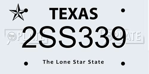 2SS339 Texas License Plate