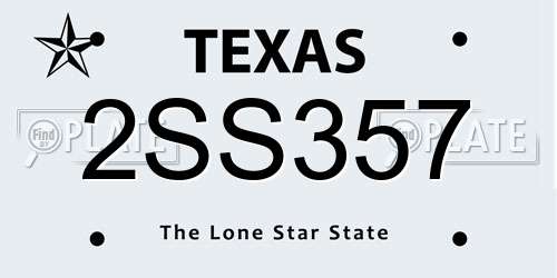 2SS357 Texas License Plate