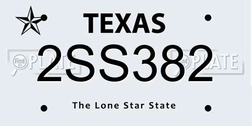 2SS382 Texas License Plate