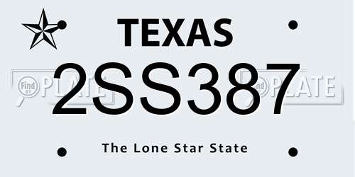 2SS387 Texas License Plate