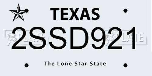 2SSD921 Texas License Plate