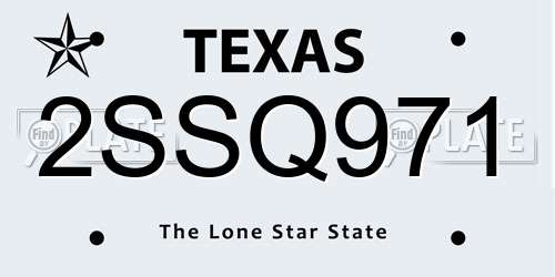 2SSQ971 Texas License Plate