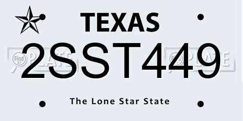 2SST449 Texas License Plate