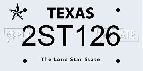 2ST126 Texas License Plate