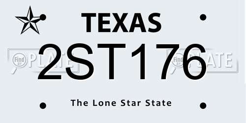 2ST176 Texas License Plate