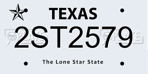 2ST2579 Texas License Plate