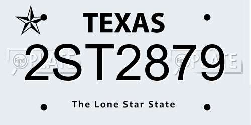 2ST2879 Texas License Plate