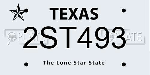 2ST493 Texas License Plate