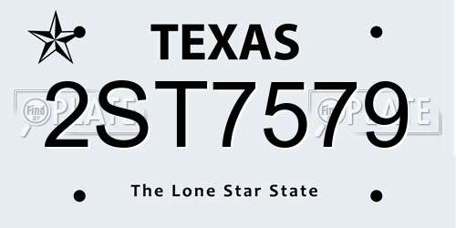 2ST7579 Texas License Plate