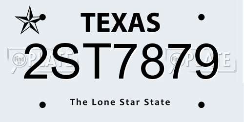 2ST7879 Texas License Plate