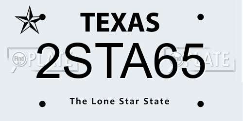 2STA65 Texas License Plate