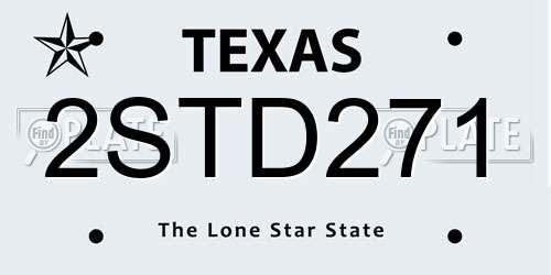 2STD271 Texas License Plate