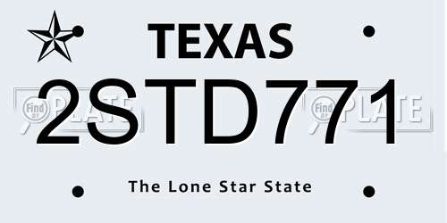 2STD771 Texas License Plate