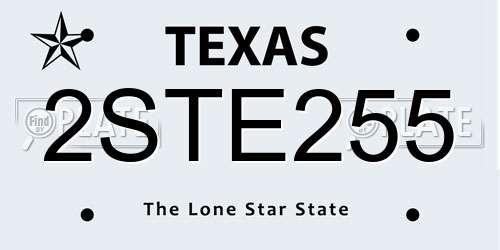 2STE255 Texas License Plate