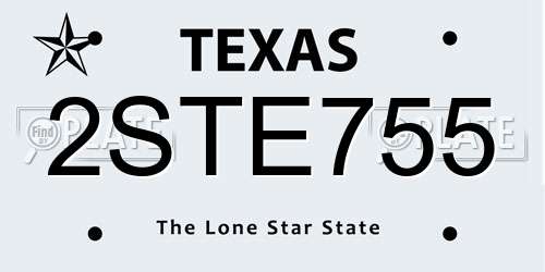 2STE755 Texas License Plate