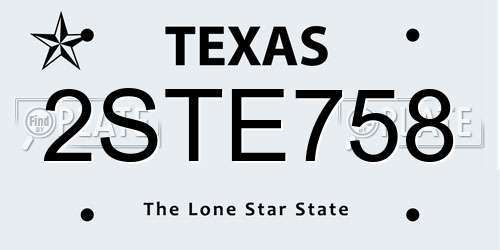 2STE758 Texas License Plate