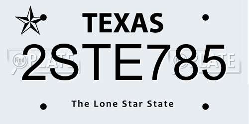 2STE785 Texas License Plate