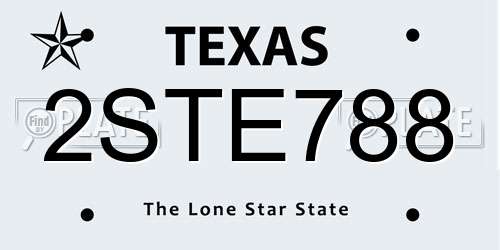 2STE788 Texas License Plate