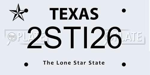2STI26 Texas License Plate