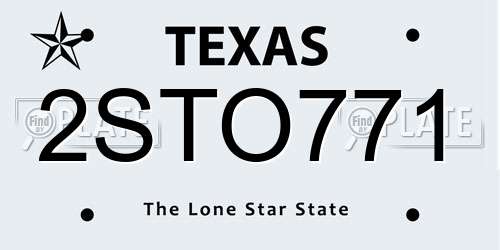 2STO771 Texas License Plate