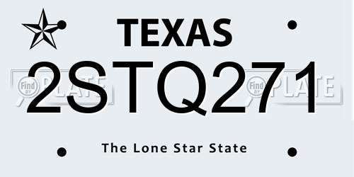 2STQ271 Texas License Plate