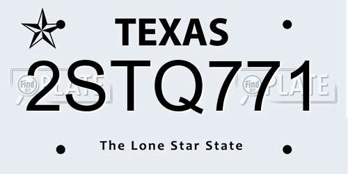 2STQ771 Texas License Plate