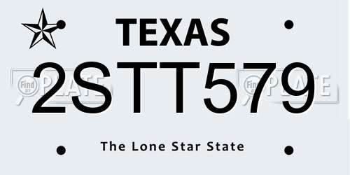 2STT579 Texas License Plate