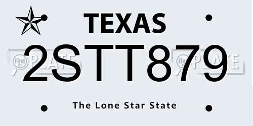2STT879 Texas License Plate