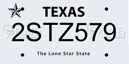 2STZ579 Texas License Plate
