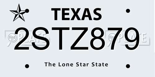 2STZ879 Texas License Plate