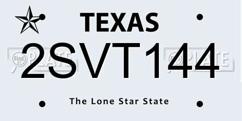 2SVT144 Texas License Plate