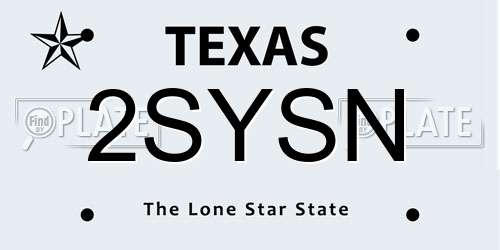 2SYSN Texas License Plate