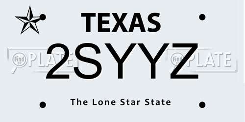 2SYYZ Texas License Plate