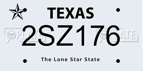 2SZ176 Texas License Plate