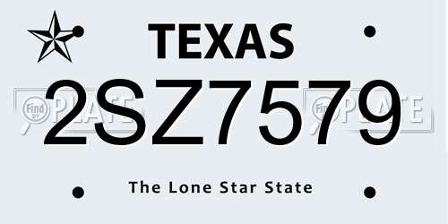 2SZ7579 Texas License Plate