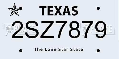 2SZ7879 Texas License Plate