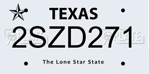 2SZD271 Texas License Plate