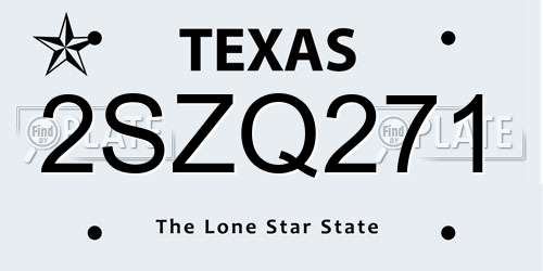 2SZQ271 Texas License Plate
